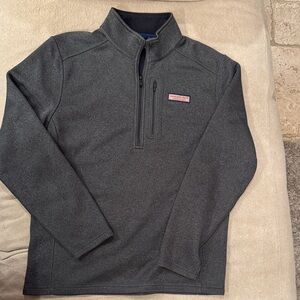 Vineyard Vines Charcoal Zip-Up Sweater